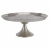 Aluminum Round Footed tray, Silver