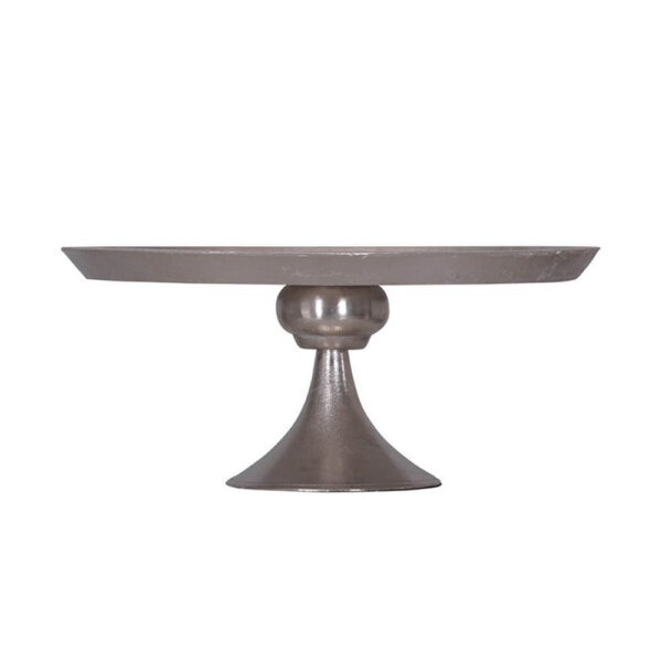 Aluminum Round Footed tray, Silver