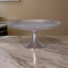 Aluminum Round Footed tray, Silver