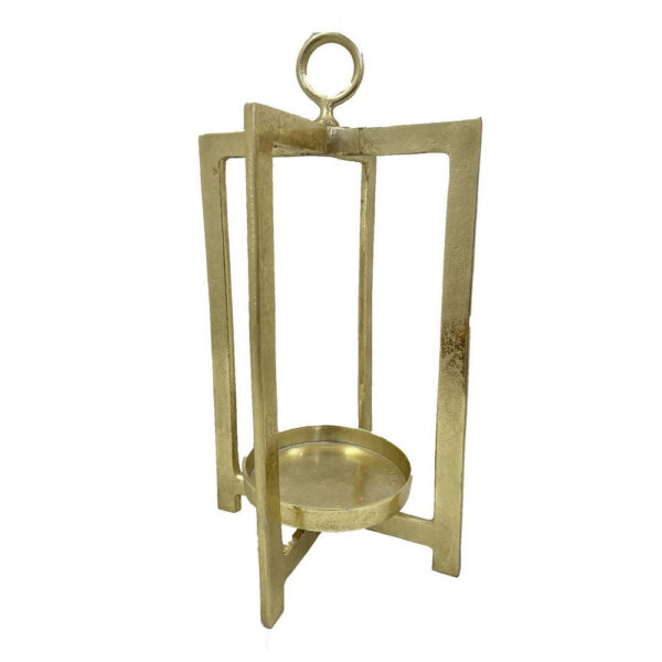 Siana Lantern Candle Holder, 20 Inch Classic Gold Finished Metal Frame