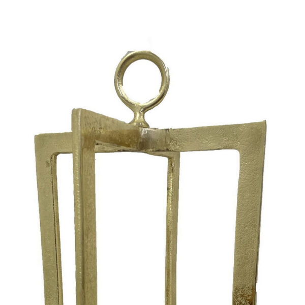 Siana Lantern Candle Holder, 20 Inch Classic Gold Finished Metal Frame