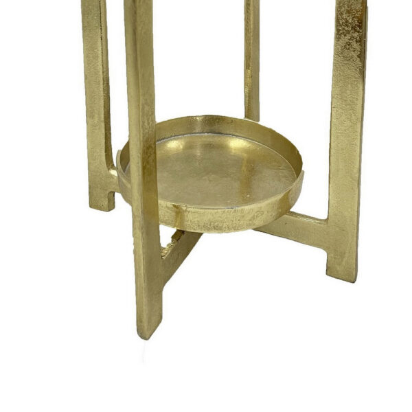 Siana Lantern Candle Holder, 20 Inch Classic Gold Finished Metal Frame