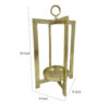 Siana Lantern Candle Holder, 20 Inch Classic Gold Finished Metal Frame