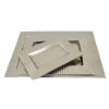 Nancy Tray Set of 3, Wavy Edges, Silver Metal Frames, Rectangular