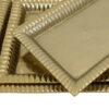 Nancy Tray Set of 3, Wavy Edges, Golden Metal Frames, Rectangular