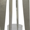 Brie Candle Holder Lantern, 27 Inch, Silver Metal Frame, Glass Shade