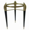 22 Inch Planter on Stand, Lily Design, Modern, Iron Legs, Brass, Black