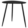 Deso Side End Table, 20 Inch Triangular Black Mango Wood, Metal Legs