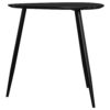 Deso Side End Table, 20 Inch Triangular Black Mango Wood, Metal Legs