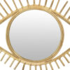 Eric Round Mirror Wall Decor, Eye Shaped Brown Natural Fiber 34 Inch