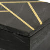 Axel Decorative Storage Box, Gold Geometric Inlay, Black Marble 9 Inch