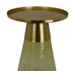 Palio Plant Stand Accent Table, Round Gold Metal, Green Glass Tapered