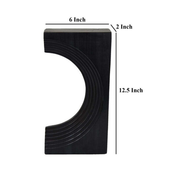 Keveny Tabletop Decor, C Arch Sculpture Texture Black Marble, 13 Inch