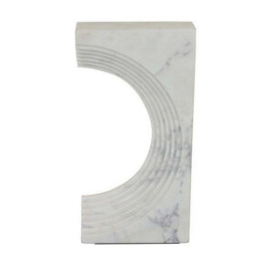 Keveny Tabletop Decor, C Arch Sculpture Texture White Marble, 13 Inch