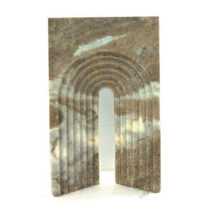 Keveny Tabletop Decor, Arch Sculpture Textured Brown Marble, 11 Inch