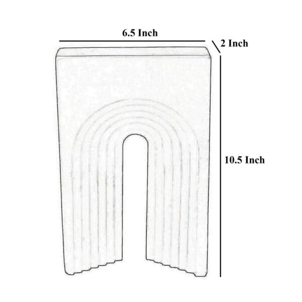 Keveny Tabletop Decor, Arch Sculpture Textured Brown Marble, 11 Inch