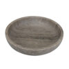 Decorative Bowl, Gray Marble, Natural Veining Patterns, 10 Inch Round