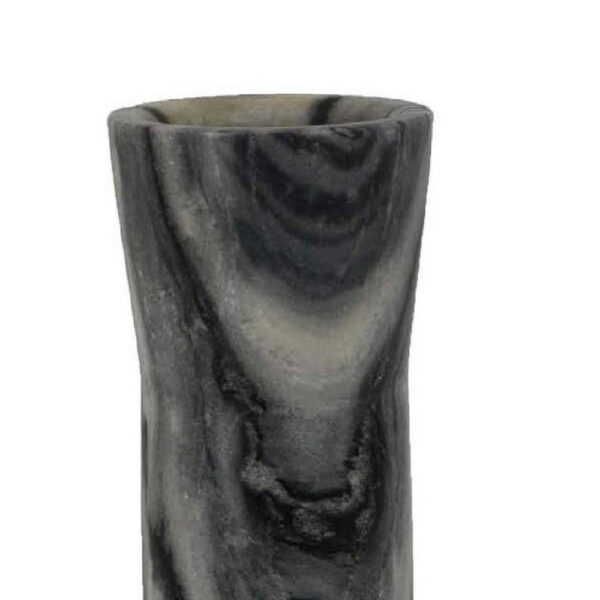 Danny Tall Accent Vase, Natural Stone Pattern Gray Marble 14 Inch