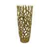Decorative Accent Vase, Coral Inspired Open Pattern 23 Inch Gold Metal