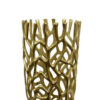 Decorative Accent Vase, Coral Inspired Open Pattern 23 Inch Gold Metal