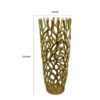 Decorative Accent Vase, Coral Inspired Open Pattern 23 Inch Gold Metal
