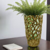 Decorative Accent Vase, Coral Inspired Open Pattern 23 Inch Gold Metal