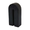 Modern Decorative Arch Sculpture in Matte Black Solid Marble, 8 Inch