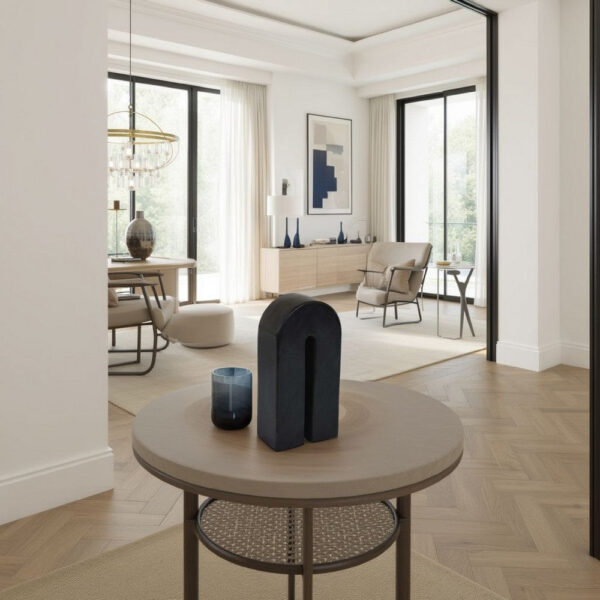 Modern Decorative Arch Sculpture in Matte Black Solid Marble, 8 Inch