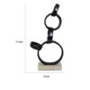 Lo Abstract Interlinked Ring Sculpture, Solid White Base, Black Metal