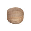 Poby Round Ottoman Pouf, 19 Inch Natural Brown Jute Fiber