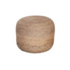 Poby Round Ottoman Pouf, 19 Inch Natural Brown Jute Fiber