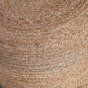 Poby Round Ottoman Pouf, 19 Inch Natural Brown Jute Fiber