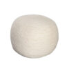 Poby Accent Pouf, 19 Inch Round, Dyed Ivory Wool Body