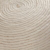 Poby Accent Pouf, 19 Inch Round, Dyed Ivory Wool Body