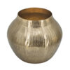 Kria 13 Inch Modern Vase, Curved Shape, Hammered Texture, Gold Metal Finish