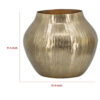 Kria 13 Inch Modern Vase, Curved Shape, Hammered Texture, Gold Metal Finish