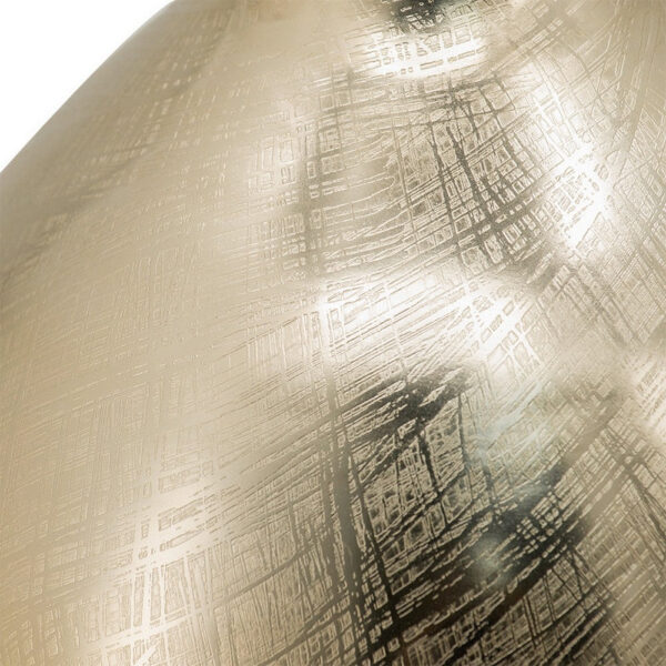 Pansy 19 Inch Modern Vase, Metal, Tall Curved Bottleneck Shape, Gold Finish