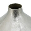 Pansy 14 Inch Modern Vase, Metal, Tall Curved Shape, Bottleneck, Silver