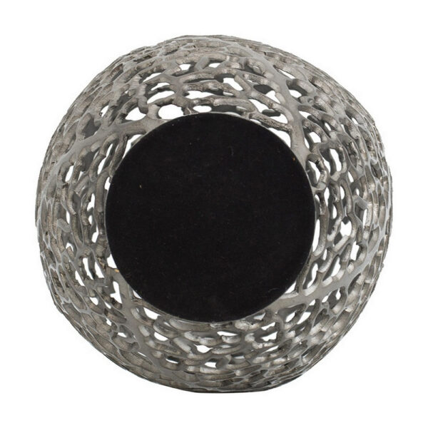 14 Inch Aluminum Accent Vase, Tall Curved Cut Out Design, Intricate Details