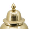 21 Inch Lidded Vase Urn, Finial Accent, Brilliant Gold Aluminum Finish