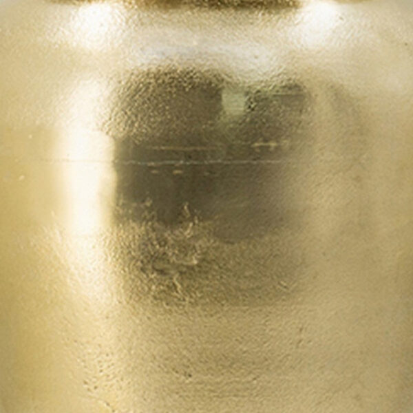 21 Inch Lidded Vase Urn, Finial Accent, Brilliant Gold Aluminum Finish