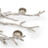 23 Inch Metal Tea Light Holder, Tree Branch Design, 4 Candle Slots, Silver