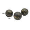 Set of 3 Decorative Tabletop Round Balls, Carved Mango Wood, Black, Yellow