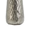 23 Inch Tall Oblong Vase, Diamond Textured, Tapered, Aluminum, Silver