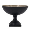 10 Inch Vintage Style Accent Bowl, Gold, Antique Black, Pedestal Stand