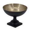 10 Inch Vintage Style Accent Bowl, Gold, Antique Black, Pedestal Stand