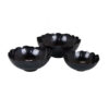 Bonz Set of 3 Bowls, Unique Top Shape, Round Base, Black Metal Finish