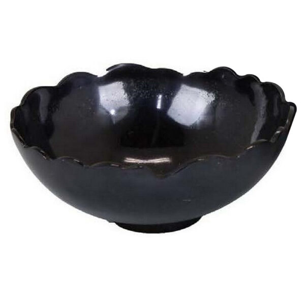 Bonz Set of 3 Bowls, Unique Top Shape, Round Base, Black Metal Finish
