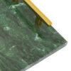 Entro Tray Set of 2, Rectangular Shape, 2 Gold Handles, Green Finish Marble