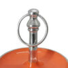 Lio 12 Inch 2 Tier Serving Tray, Orange Round Plate, Silver Aluminum Finish